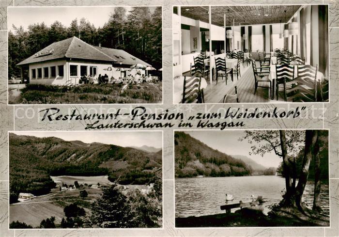 Lauterschwan Restaurant Pension zum Weidenkorb Gaststube Panorama Schwanenteich