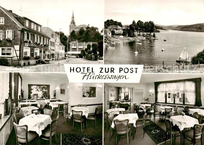 Hueckeswagen Wilhelmsplatz Bevertalsperre Hotel zur Post Gastraeume