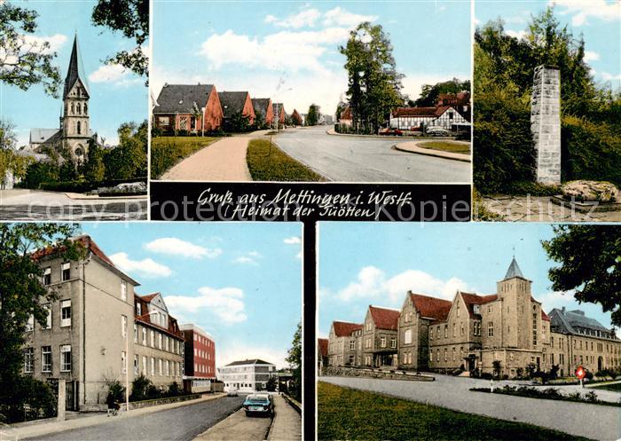 Mettingen Westfalen Kirche Strassenpartien Denkmal Schloss