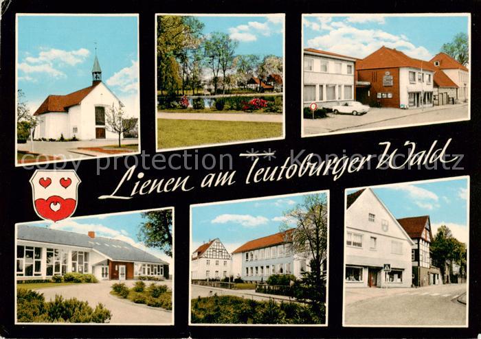 Lienen  Westfalen Kirche Park Sparkasse Schule Strassenpartie