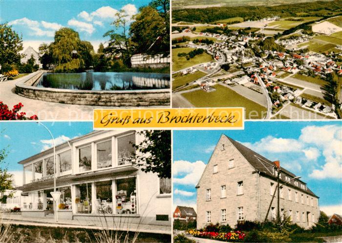 Brochterbeck Tecklenburg Schwimmbade Fliegeraufnahme Kaufhaus Wohnhaus