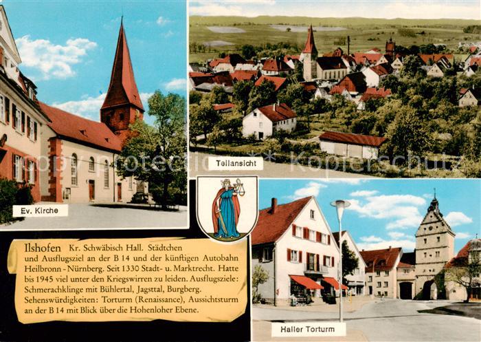 Ilshofen Ev Kirche Panorama Haller Torturm