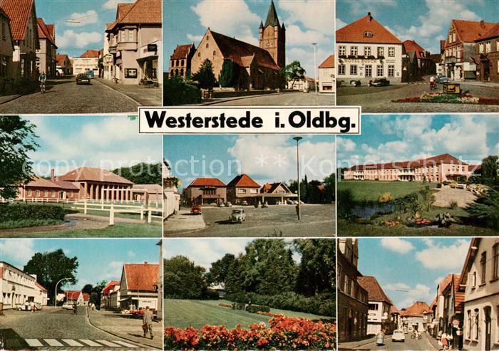Westerstede Orts und Teilansichten Kirche Rathaus Marktplatz