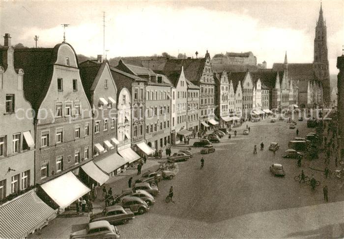 Landshut  Isar Blick von der unteren Altstadt auf die St Martinskirche