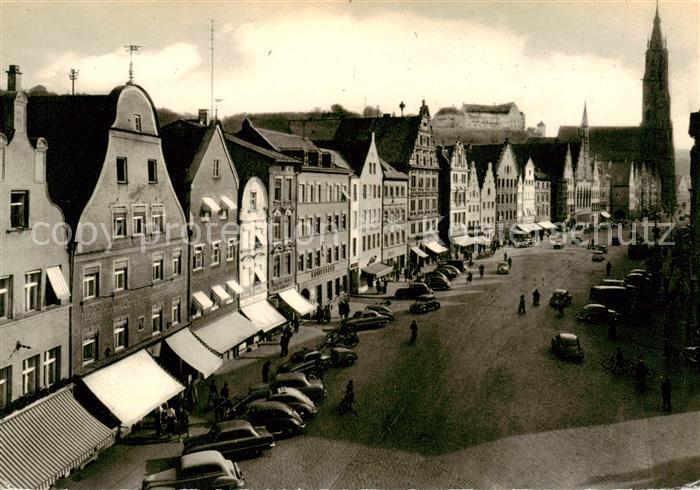 Landshut  Isar Blick von der unteren Altstadt auf die St Martinskirche