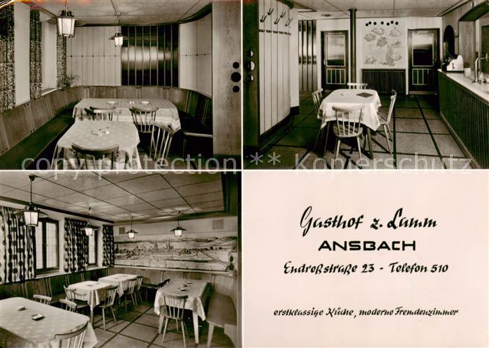 Ansbach Mittelfranken Gasthof zum Lamm Gastraeume