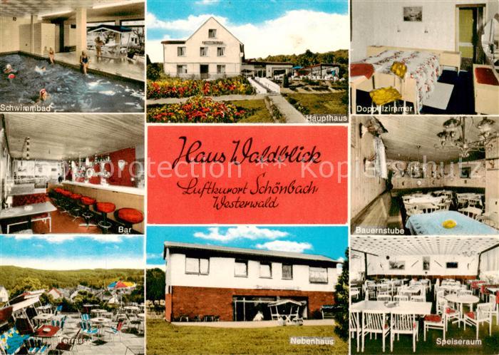 Schoenbach Dillkreis Restaurant Pension Haus Waldblick Hallenbad Bauernstube Ter