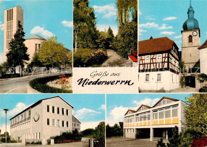 Niederwerrn Teilansichten Kirche Parkanlagen