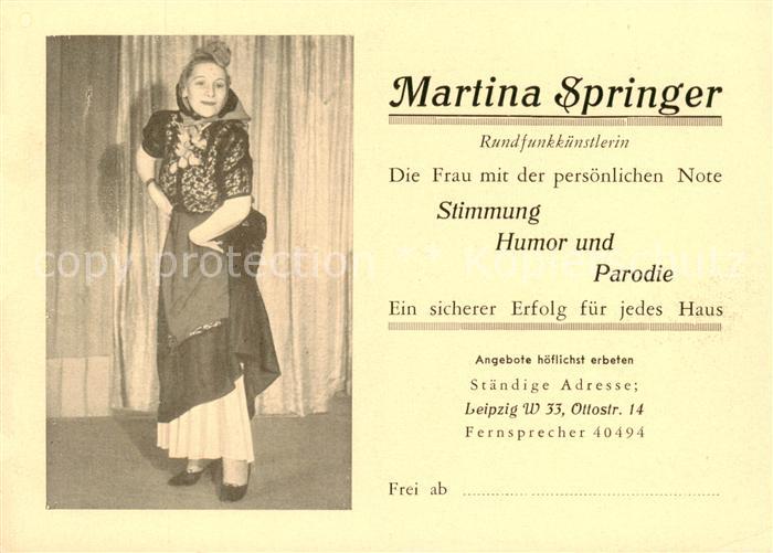 LEIPZIG Sachsen Martina Springer Rundfunkkuenstlerin
