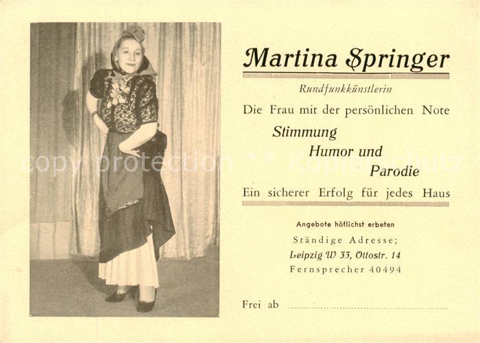 LEIPZIG Sachsen Martina Springer Rundfunkkuenstlerin