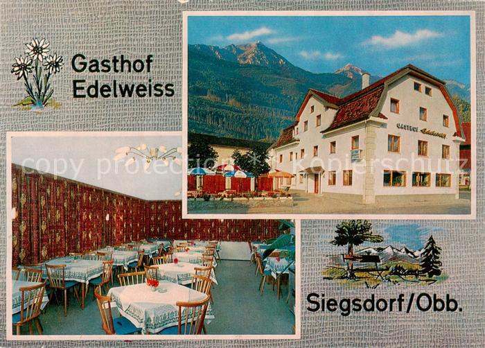 Siegsdorf  Oberbayern Gasthof Edelweiss Restaurant Alpen