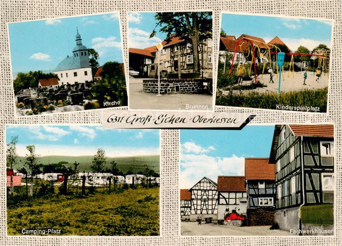 Gross-Eichen Kirche Brunnen Kinderspielplatz Campingplatz Fachwerkhaeuser