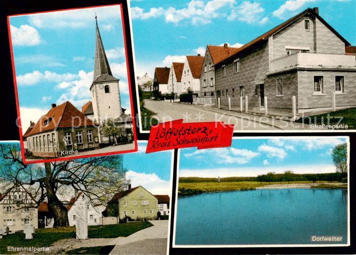 Loeffelsterz Kirche Strassenpartie Ehrenmal Dorfweiher