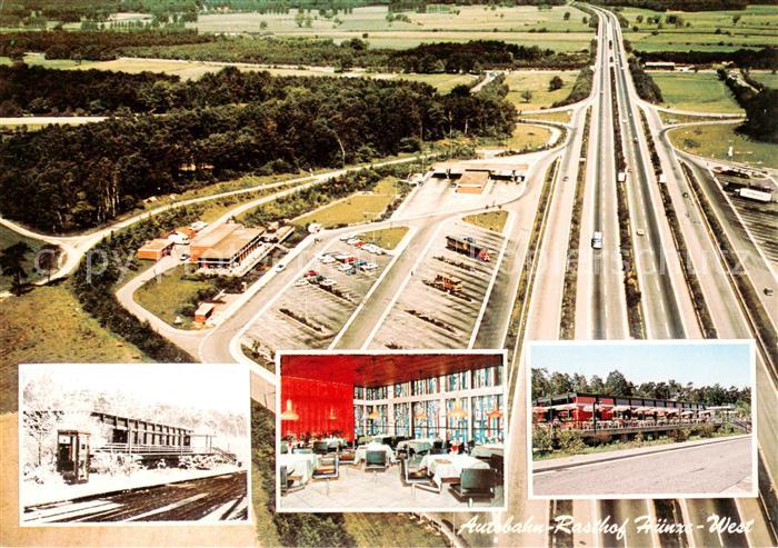 Huenxe Autobahn Rasthof Luftaufnahme Restaurant