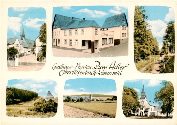 Obertiefenbach Westerwald Gasthaus Pension zum Adler Waldpartie Landschaft Kirch