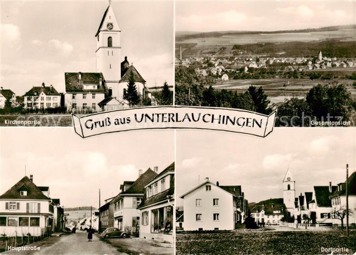 Unterlauchingen Unterlauchringen Lauchringen Motiv mit Kirche Gesamtansicht Dorf