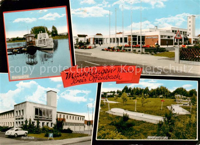 Mainflingen Partie am Main Buergerhaus Rathaus Minigolfplatz