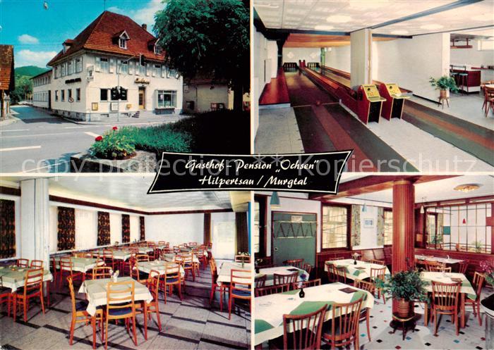 Hilpertsau Gasthof Pension Ochsen Gastraum Kegelbahn