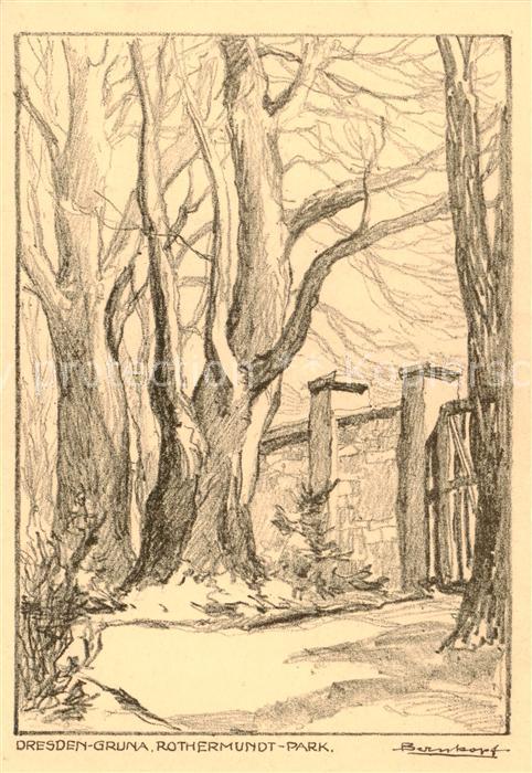 Gruna Dresden Rothermundt Park Zeichnung