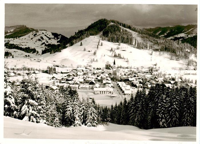 Oberstaufen Oberallgaeu Bayern Winterpanorama