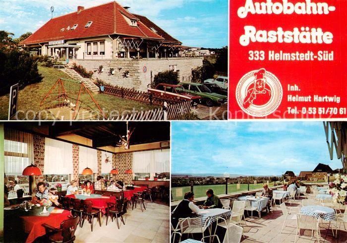 Helmstedt Niedersachsen Autobahn Raststaette Helmstedt Sued Speisesaal Terrasse