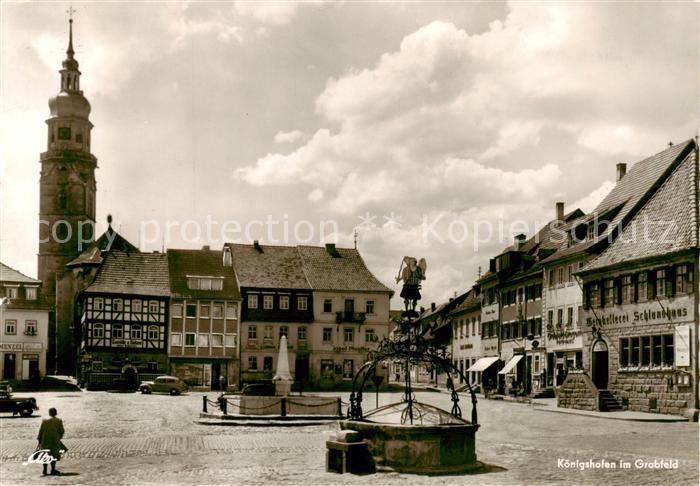 Koenigshofen Bad Marktplatz mit Brunnen