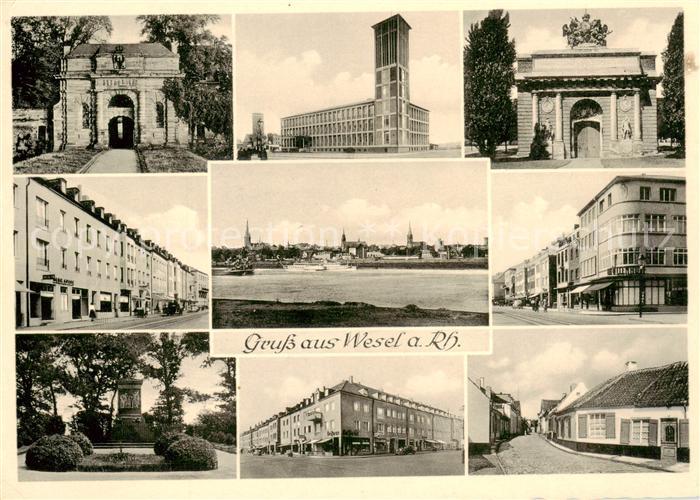 Wesel  Rhein Tor Kirche Ortspartien Rheinpartie