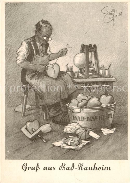 Bad Nauheim nach Zeichnung von Geilfas Kuenstlerkarte