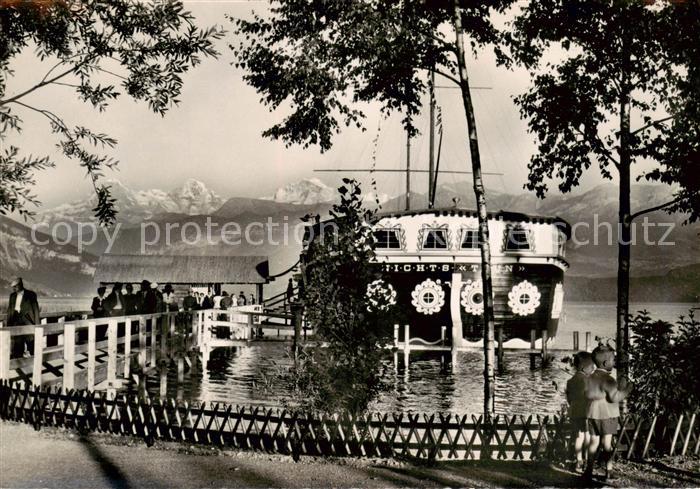 Thun BE Fregatte Nichts Thun mit Blick auf Thunersee Eiger Moench und Jungfrau B