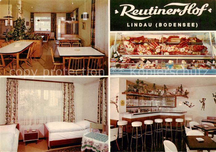 Lindau  Bodensee Reutinger Hof Hotel Gasthof Gastraum Fremdenzimmer Metzgerei