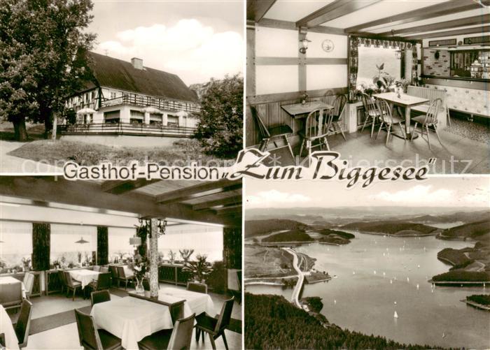 Eichhagen Biggesee Gasthof Pension zum Biggesee Gasthaus Fliegeraufnahme