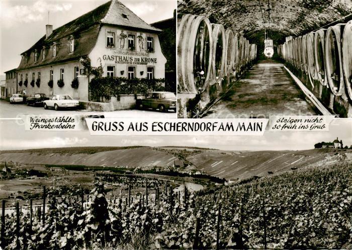 Escherndorf Gasthaus zur Krone Weinkeller Winzergenossenschaft Weinberge Panoram