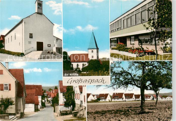 Grossaspach Kirche Schule Hauptstrasse Wohnsiedlung