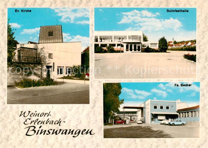 Binswangen Erlenbach Kirche Sulmfesthalle Fa. Becker