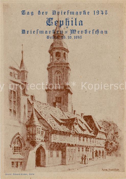 Celle  Niedersachsen Tag der Briefmarke 1947 Cephila Briefmarken-Werbeschau Kuen