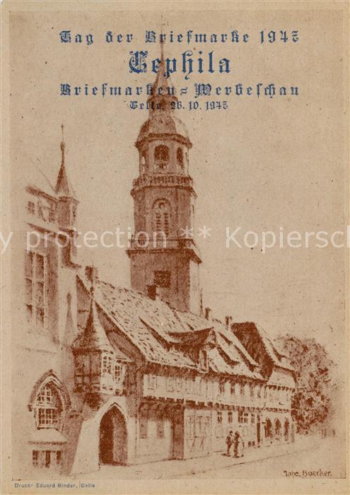 Celle  Niedersachsen Tag der Briefmarke 1947 Cephila Briefmarken-Werbeschau Kuen