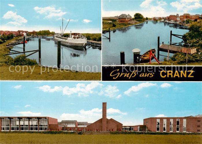 Cranz Elbe Hamburg Teilansichten Gebaeude Partie am Fluss Steg Dampfer