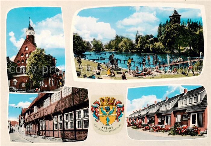 Krempe Holstein Teilansichten Kirche Freibad