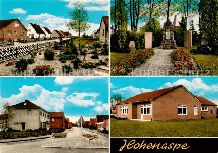 Hohenaspe Teilansichten Hauptstrasse Gedenkstein