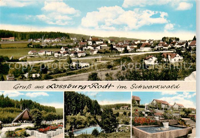 Rodt  Lossburg Panorama Freibad Brunnen Konzertpavillon