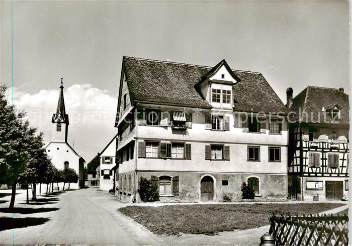 Gottlieben Ansicht mit Haus des Dichters E. von Bodman Blick zur Kirche