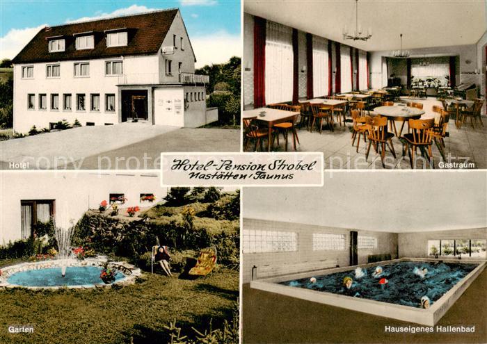 Nastaetten Taunus Hotel Pension Strobel Gastraum Garten Hallenbad