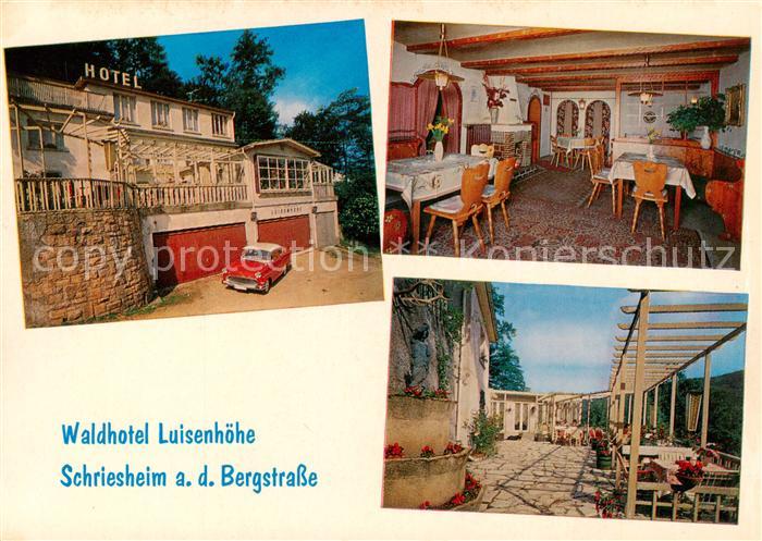 Schriesheim Waldhotel Luisenhoehe Gastraum Terrasse