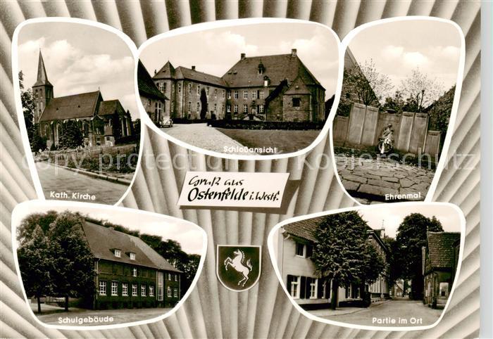 Ostenfelde Oelde Kirche Schloss Ehrenmal Schule Partie im Ort