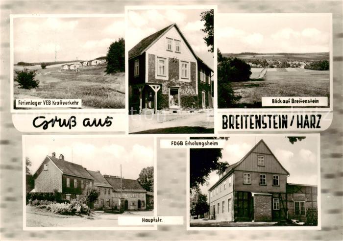 Breitenstein Suedharz Ferienlager VEB Kraftverkehr Landschaftspanorama Hauptstra