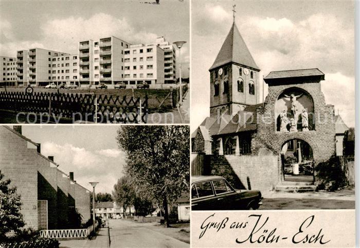 Esch Frechen Teilansichten Wohngebiet Hochhaeuser Kirche