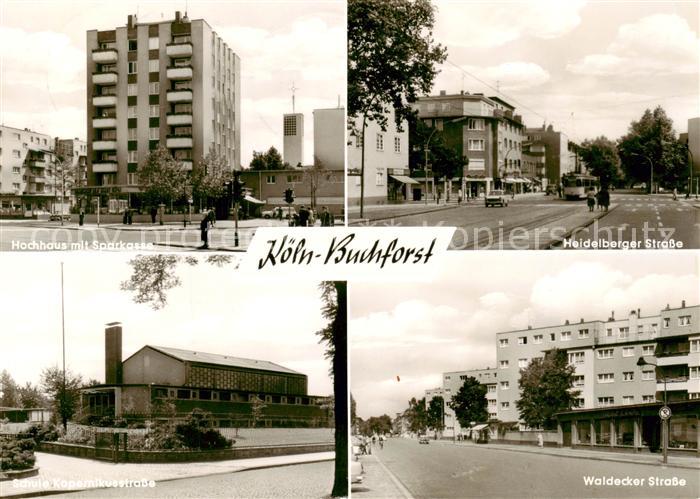 Buchforst Koeln Hochhaus mit Sparkasse Heidelberger Strasse Waldecker Strasse Sc