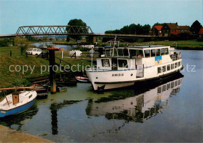 Haren Ems Partie an der Ems mit Fahrgastschiff MS Amisia