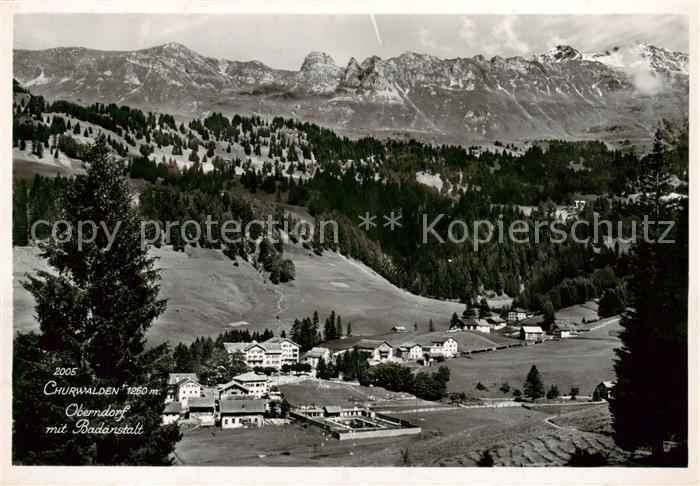 Churwalden GR Oberndorf mit Badanstalt Alpenpanorama