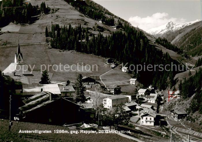 Ausservillgraten Tirol AT Ortsansicht mit Kirche Blick gegen Rappler